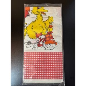 NOS 1983 Sesame Street Table cover cloth 54 x 96 in Big Bird Birthday Party